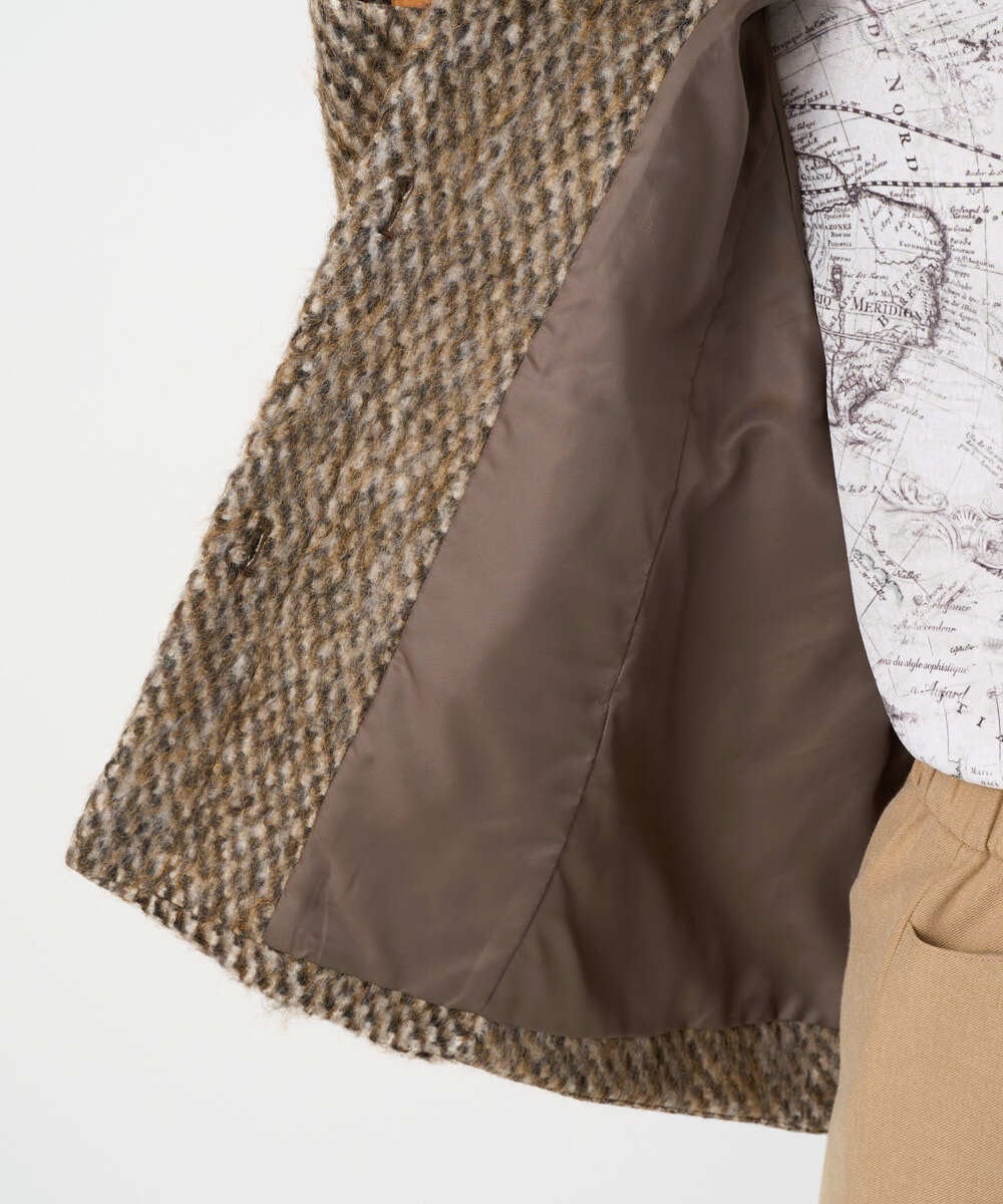 PYJAD30690 CHRISTIAN AUJARD(小さいサイズ)(メゾン ドゥ サンク) シャギーオーバージャケットコート ブラウン