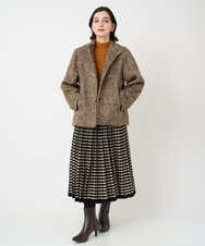 PYJAD30690 CHRISTIAN AUJARD(小さいサイズ)(メゾン ドゥ サンク) シャギーオーバージャケットコート ブラウン