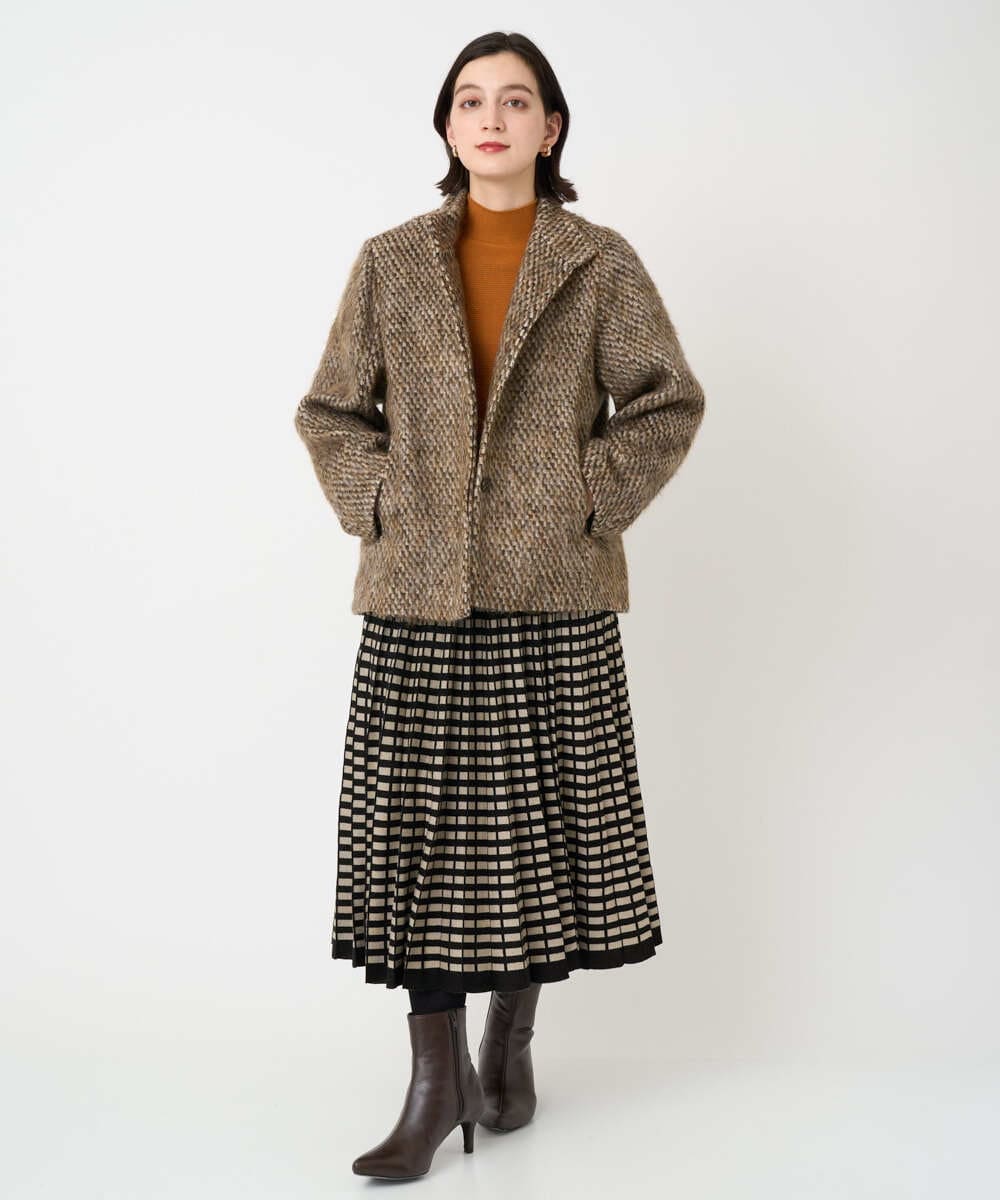 PYJAD30690 CHRISTIAN AUJARD(小さいサイズ)(メゾン ドゥ サンク) シャギーオーバージャケットコート ブラウン