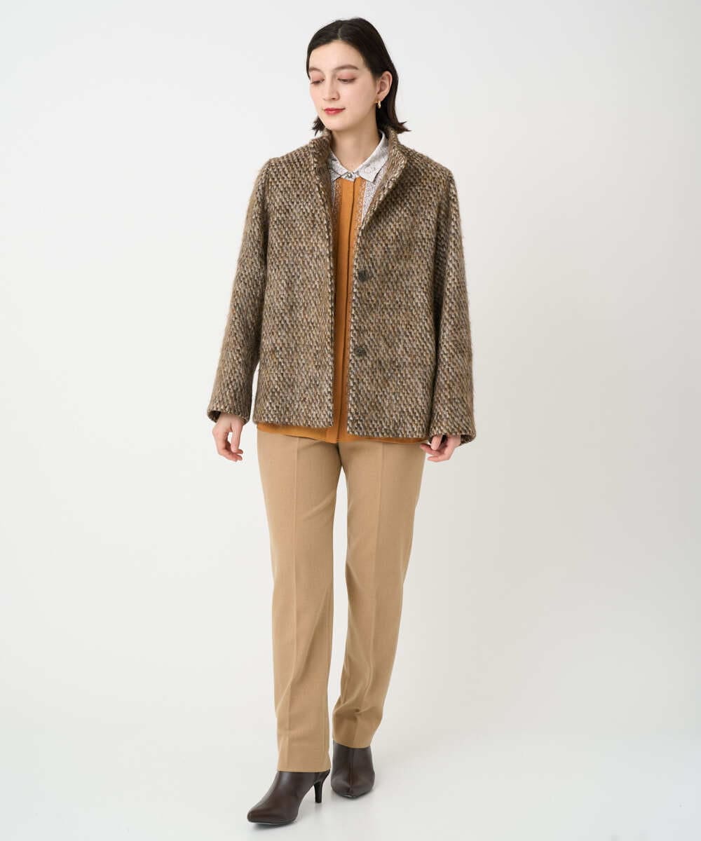 PYJAD30690 CHRISTIAN AUJARD(小さいサイズ)(メゾン ドゥ サンク) シャギーオーバージャケットコート ブラウン