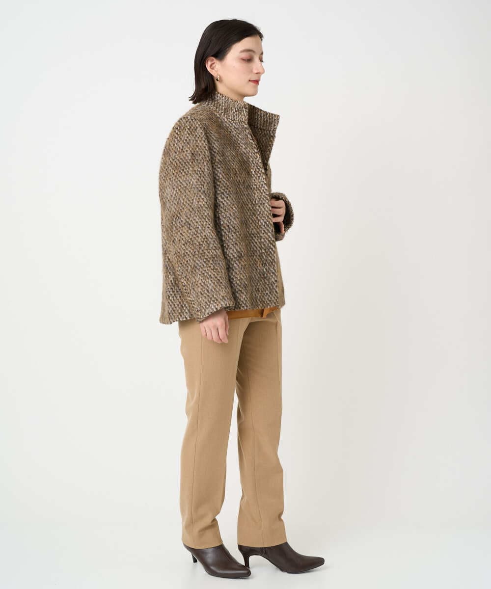 PYJAD30690 CHRISTIAN AUJARD(小さいサイズ)(メゾン ドゥ サンク) シャギーオーバージャケットコート ブラウン