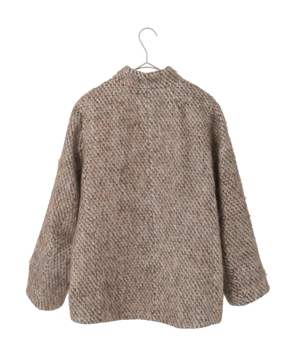 PYJAD30690 CHRISTIAN AUJARD(小さいサイズ)(メゾン ドゥ サンク) シャギーオーバージャケットコート ブラウン