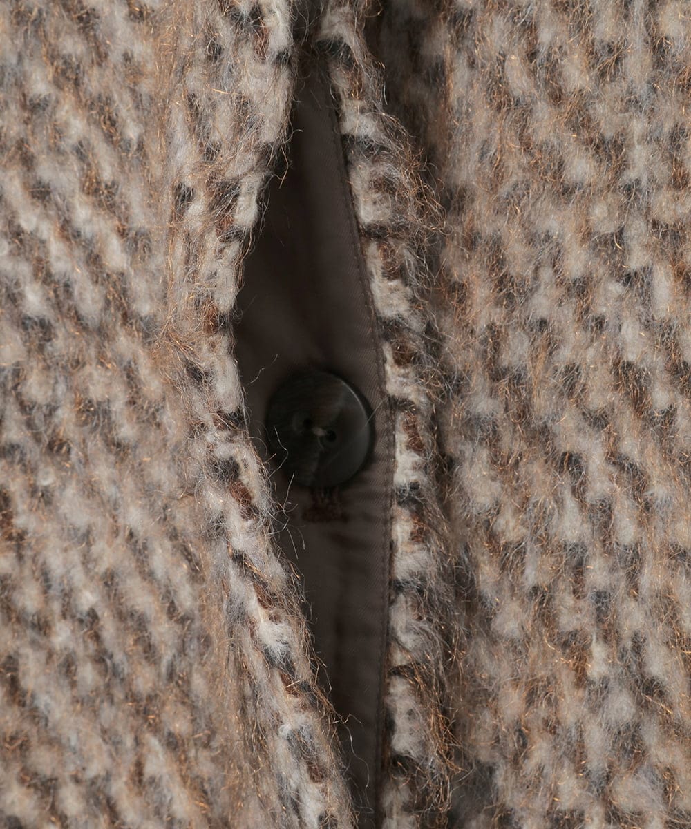 PYJAD30690 CHRISTIAN AUJARD(小さいサイズ)(メゾン ドゥ サンク) シャギーオーバージャケットコート ブラウン