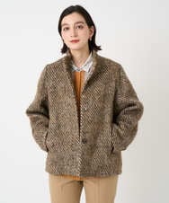 PYJAD30690 CHRISTIAN AUJARD(小さいサイズ)(メゾン ドゥ サンク) シャギーオーバージャケットコート ブラウン