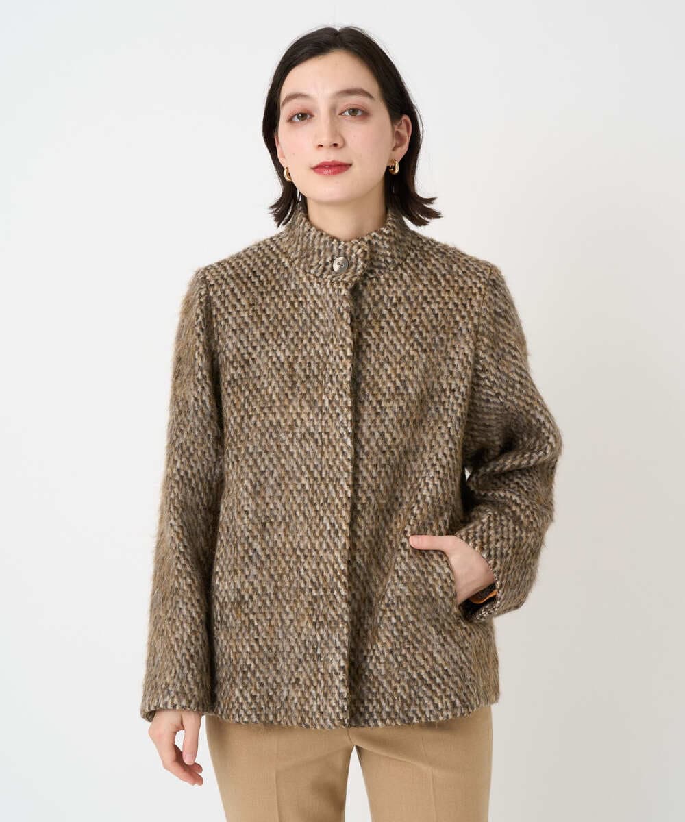 PYJAD30690 CHRISTIAN AUJARD(小さいサイズ)(メゾン ドゥ サンク) シャギーオーバージャケットコート ブラウン