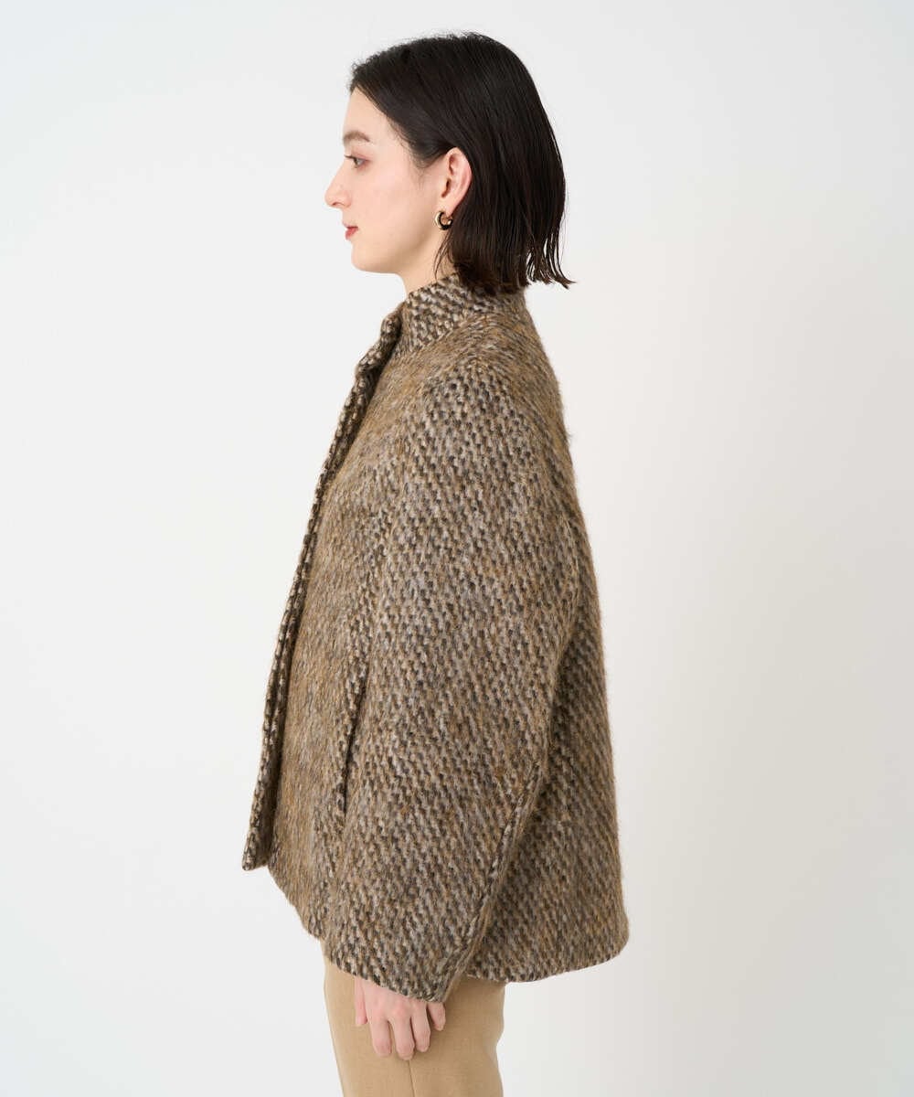 PYJAD30690 CHRISTIAN AUJARD(小さいサイズ)(メゾン ドゥ サンク) シャギーオーバージャケットコート ブラウン