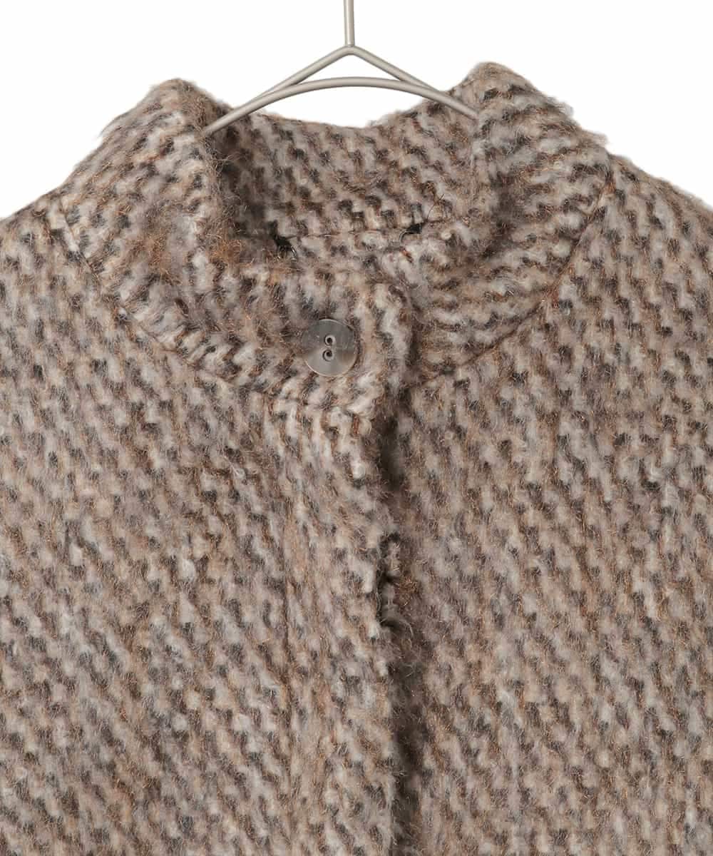 PYJAD30690 CHRISTIAN AUJARD(小さいサイズ)(メゾン ドゥ サンク) シャギーオーバージャケットコート ブラウン