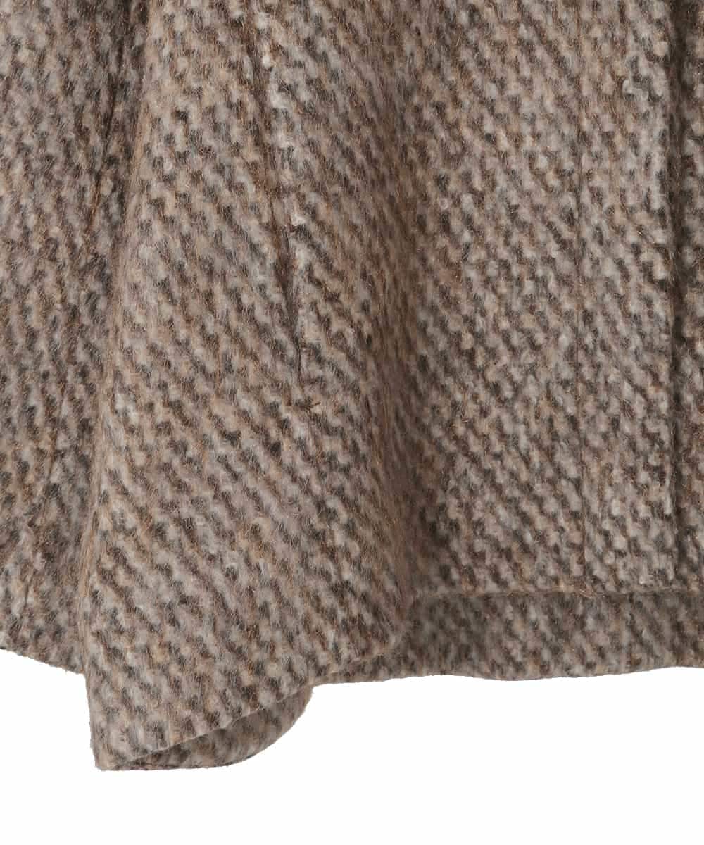 PYJAD30690 CHRISTIAN AUJARD(小さいサイズ)(メゾン ドゥ サンク) シャギーオーバージャケットコート ブラウン