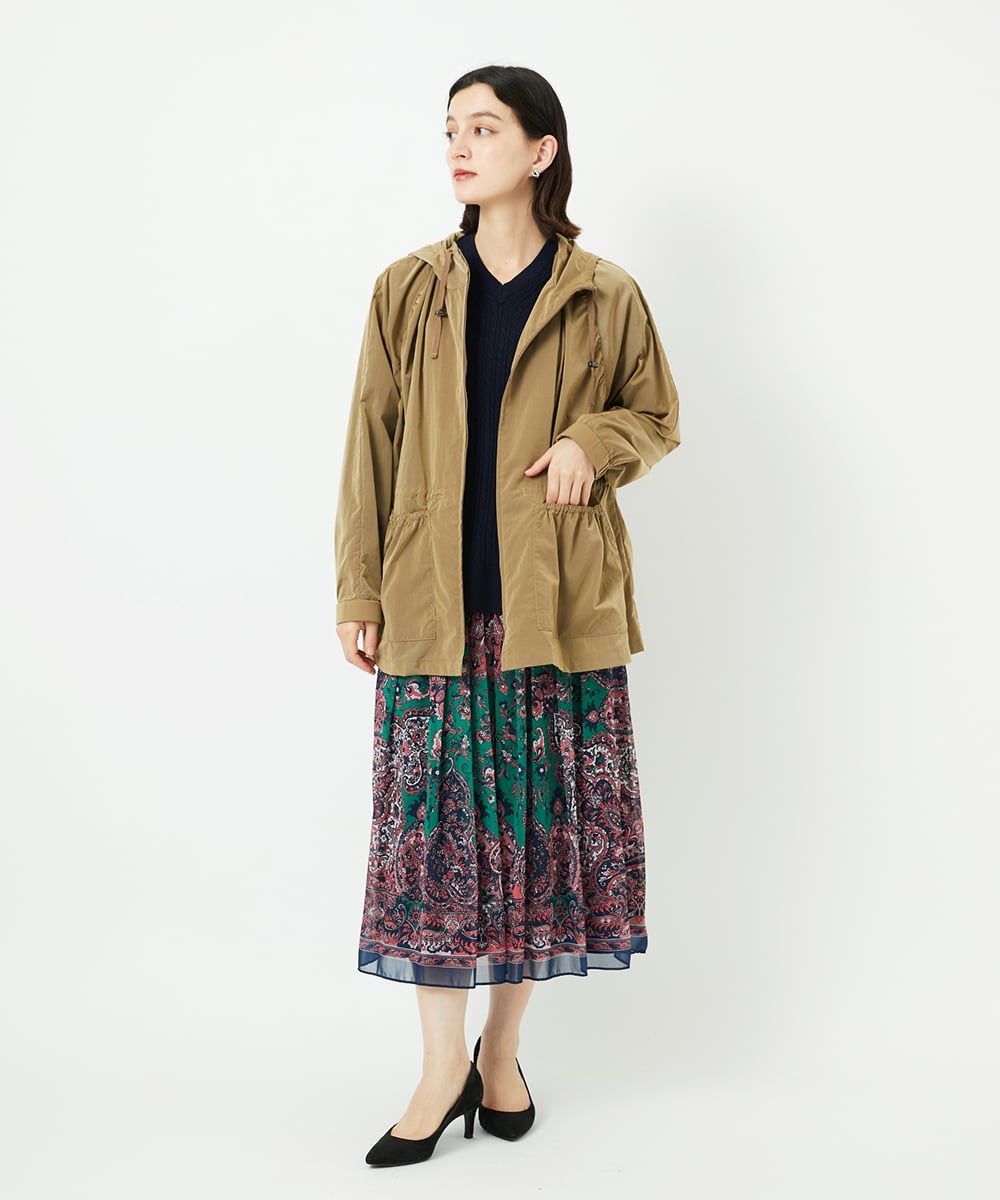 PYJAE10590 CHRISTIAN AUJARD(小さいサイズ)(メゾン ドゥ サンク) シャンブレージップアップブルゾン ブラウン