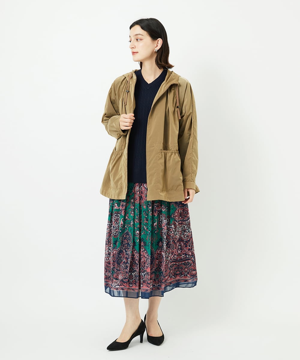 PYJAE10590 CHRISTIAN AUJARD(小さいサイズ)(メゾン ドゥ サンク) シャンブレージップアップブルゾン ブラウン