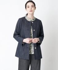 PYJEU53450 CHRISTIAN AUJARD(小さいサイズ)(メゾン ドゥ サンク) シャンブレーデニムジャケット ネイビー