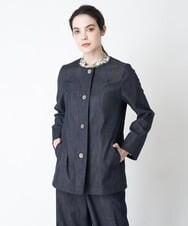 PYJEU53450 CHRISTIAN AUJARD(小さいサイズ)(メゾン ドゥ サンク) シャンブレーデニムジャケット ネイビー