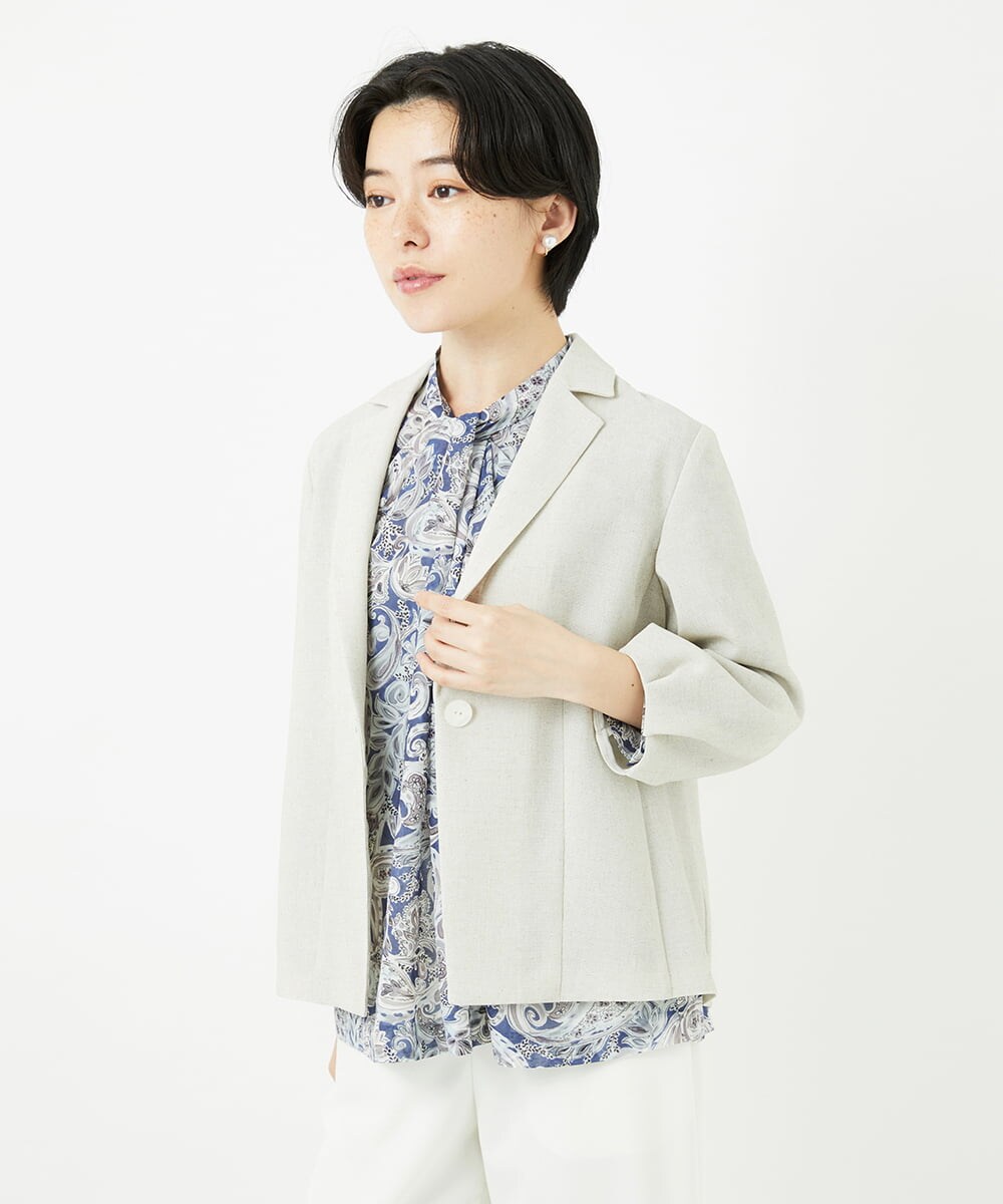 PYJGA33500 CHRISTIAN AUJARD(小さいサイズ)(メゾン ドゥ サンク) [接触冷感･吸水速乾]タックスリーブジャケット ベージュ