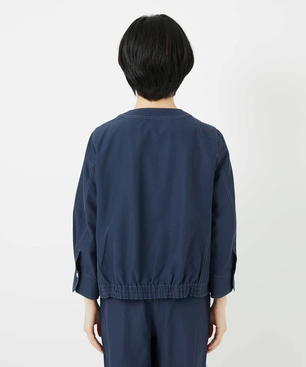 PYJGA45430 CHRISTIAN AUJARD(小さいサイズ)(メゾン ドゥ サンク) 【セットアップ対応】ノーカラージップアップブルゾン ネイビー