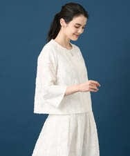 PYJGD20590 CHRISTIAN AUJARD(小さいサイズ)(メゾン ドゥ サンク) フラワーカットジャカードジャケット ホワイト