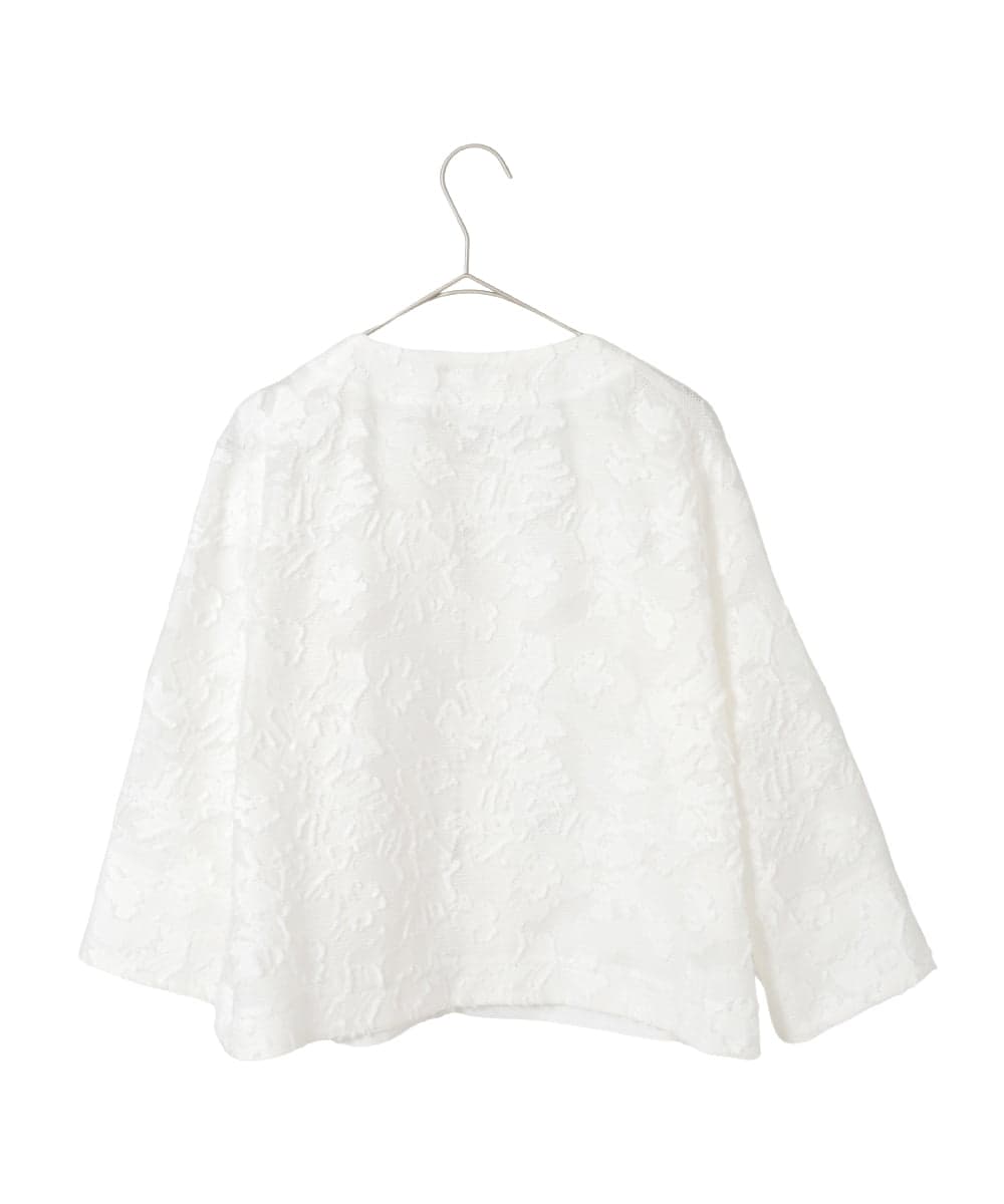 PYJGD20590 CHRISTIAN AUJARD(小さいサイズ)(メゾン ドゥ サンク) フラワーカットジャカードジャケット ホワイト