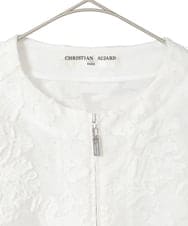 PYJGD20590 CHRISTIAN AUJARD(小さいサイズ)(メゾン ドゥ サンク) フラワーカットジャカードジャケット ホワイト