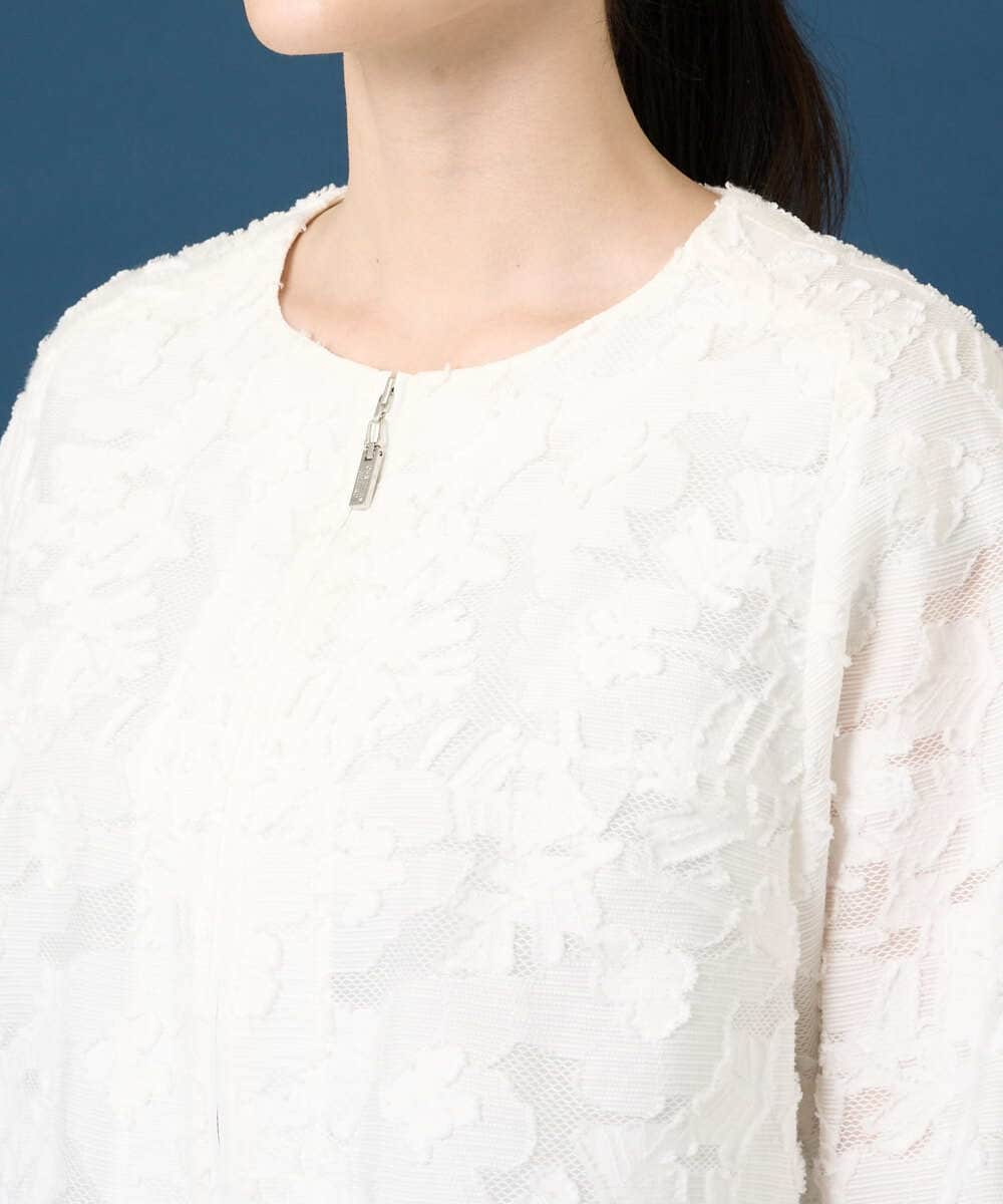 PYJGD20590 CHRISTIAN AUJARD(小さいサイズ)(メゾン ドゥ サンク) フラワーカットジャカードジャケット ホワイト