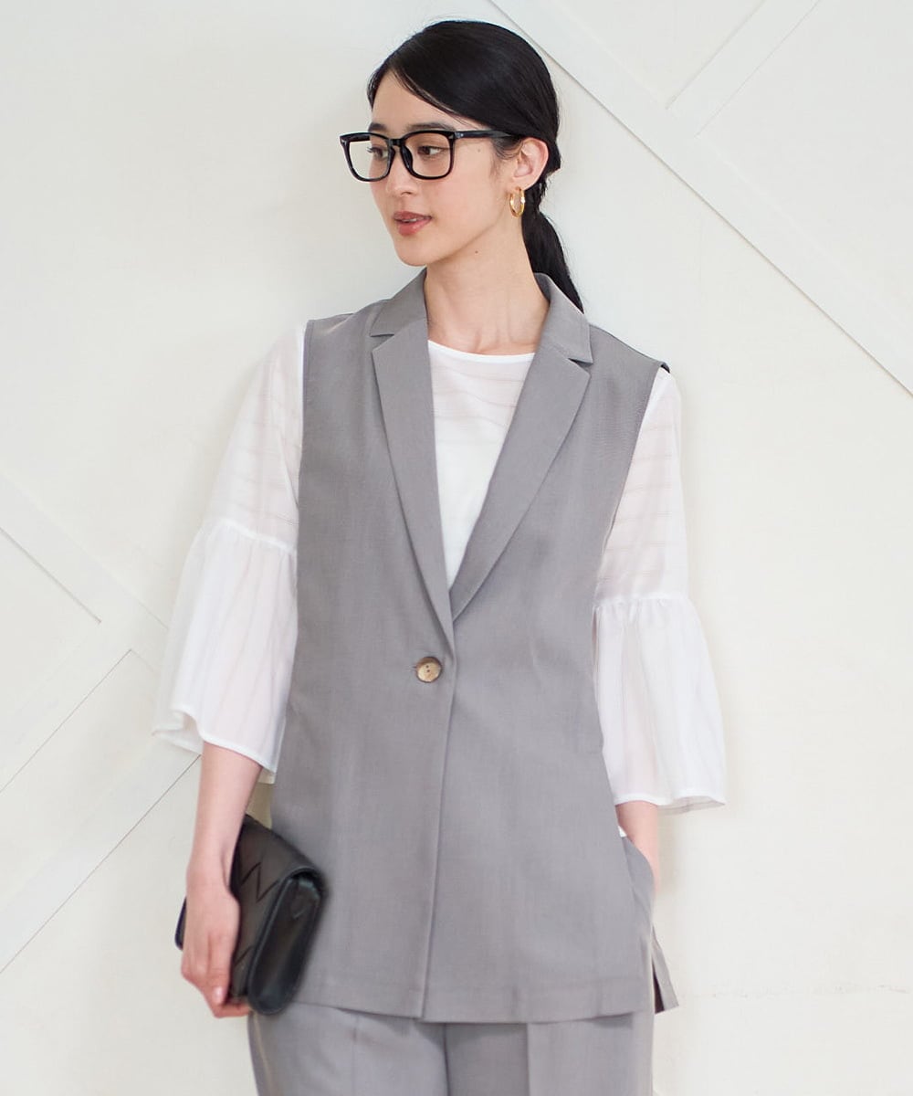 PYJGD21430 CHRISTIAN AUJARD(小さいサイズ)(メゾン ドゥ サンク) [セットアップ対応/速乾性]テーラードジレ ベージュ