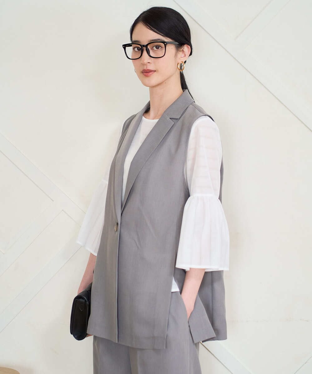 PYJGD21430 CHRISTIAN AUJARD(小さいサイズ)(メゾン ドゥ サンク) [セットアップ対応/速乾性]テーラードジレ ベージュ