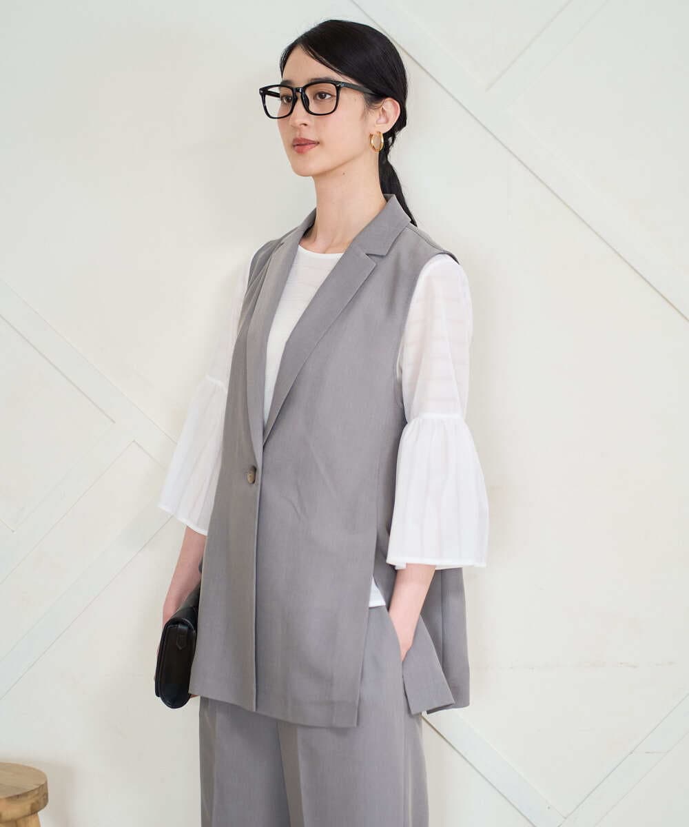 PYJGD21430 CHRISTIAN AUJARD(小さいサイズ)(メゾン ドゥ サンク) [セットアップ対応/速乾性]テーラードジレ ベージュ