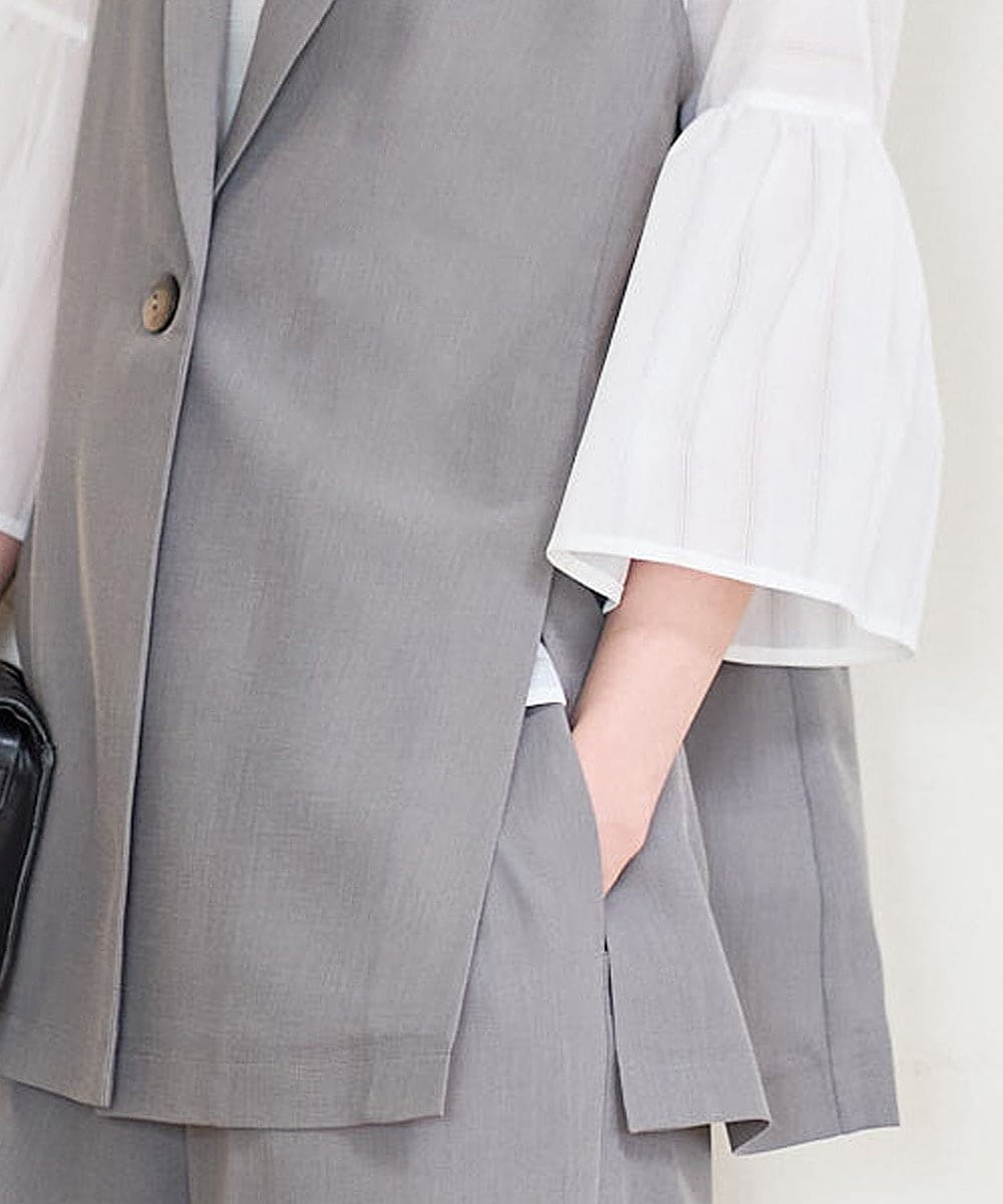 PYJGD21430 CHRISTIAN AUJARD(小さいサイズ)(メゾン ドゥ サンク) [セットアップ対応/速乾性]テーラードジレ ベージュ