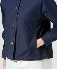 PYJGE07470 CHRISTIAN AUJARD(小さいサイズ)(メゾン ドゥ サンク) [セットアップ対応]ジャージーデニムジャケット ネイビー