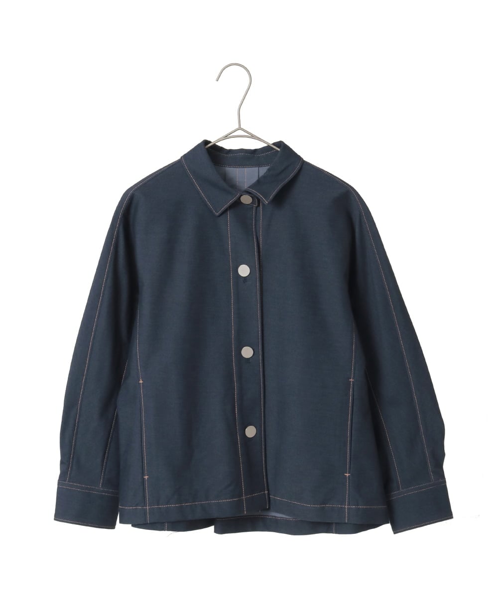 PYJGE07470 CHRISTIAN AUJARD(小さいサイズ)(メゾン ドゥ サンク) [セットアップ対応]ジャージーデニムジャケット ネイビー