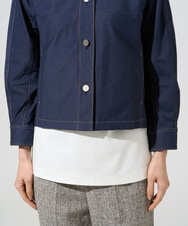 PYJGE07470 CHRISTIAN AUJARD(小さいサイズ)(メゾン ドゥ サンク) [セットアップ対応]ジャージーデニムジャケット ネイビー