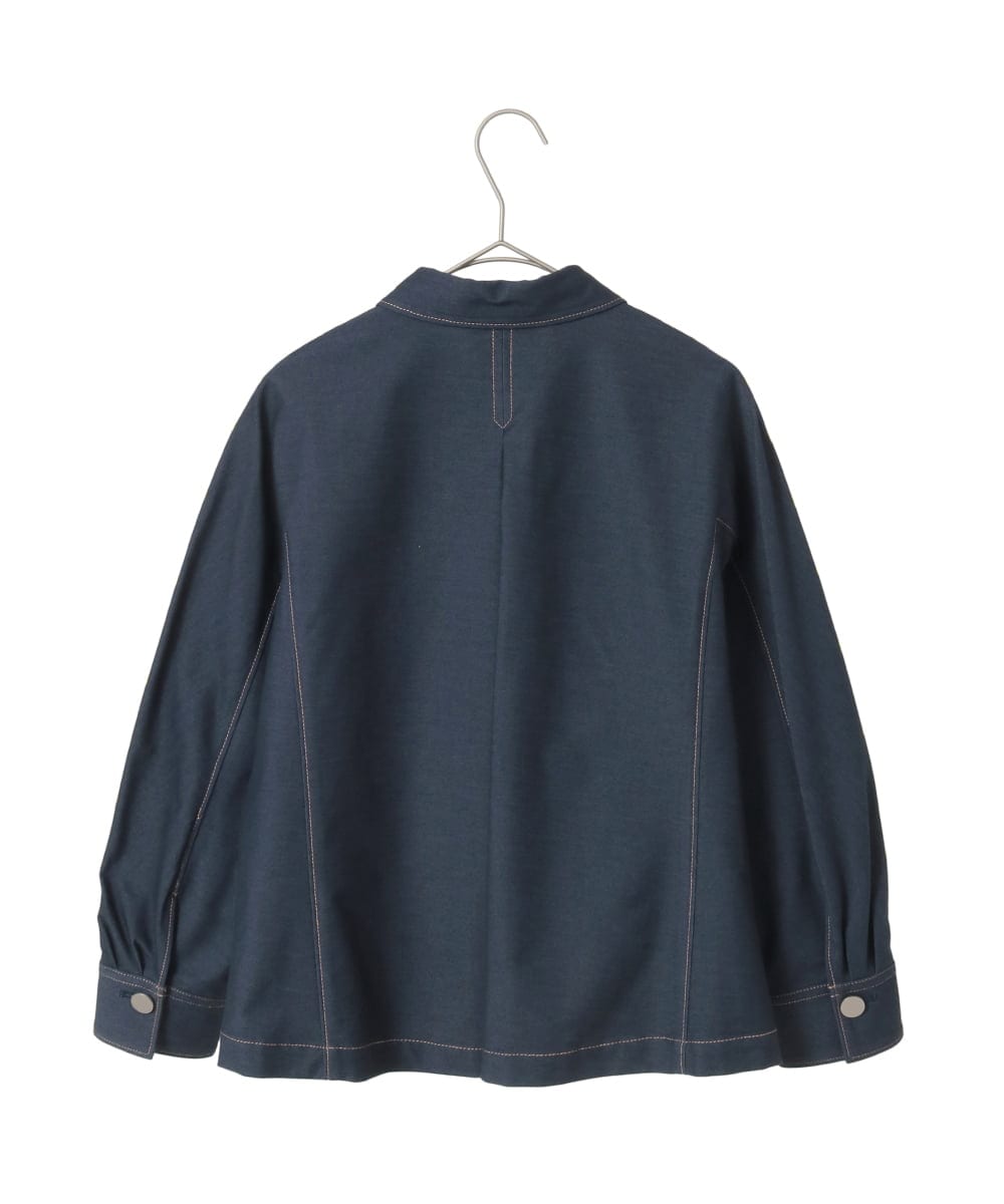 PYJGE07470 CHRISTIAN AUJARD(小さいサイズ)(メゾン ドゥ サンク) [セットアップ対応]ジャージーデニムジャケット ネイビー
