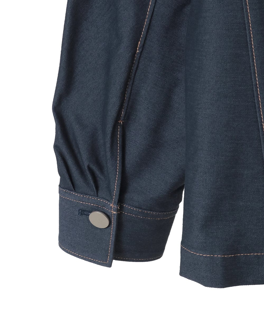 PYJGE07470 CHRISTIAN AUJARD(小さいサイズ)(メゾン ドゥ サンク) [セットアップ対応]ジャージーデニムジャケット ネイビー