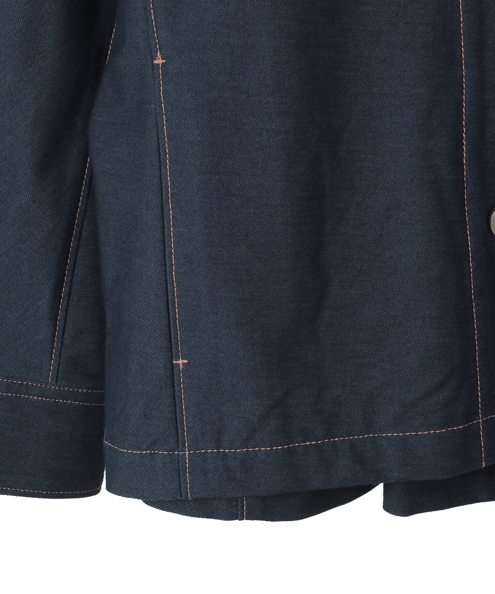 PYJGE07470 CHRISTIAN AUJARD(小さいサイズ)(メゾン ドゥ サンク) [セットアップ対応]ジャージーデニムジャケット ネイビー