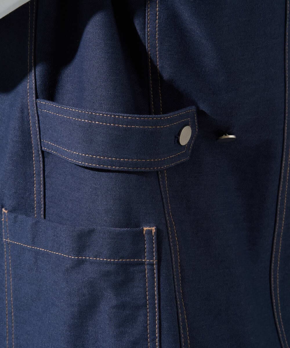 PYJGE08420 CHRISTIAN AUJARD(小さいサイズ)(メゾン ドゥ サンク) [セットアップ対応]ジャージーデニムジレ ネイビー