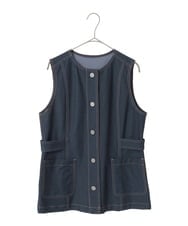 PYJGE08420 CHRISTIAN AUJARD(小さいサイズ)(メゾン ドゥ サンク) [セットアップ対応]ジャージーデニムジレ ネイビー