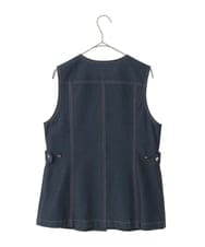 PYJGE08420 CHRISTIAN AUJARD(小さいサイズ)(メゾン ドゥ サンク) [セットアップ対応]ジャージーデニムジレ ネイビー