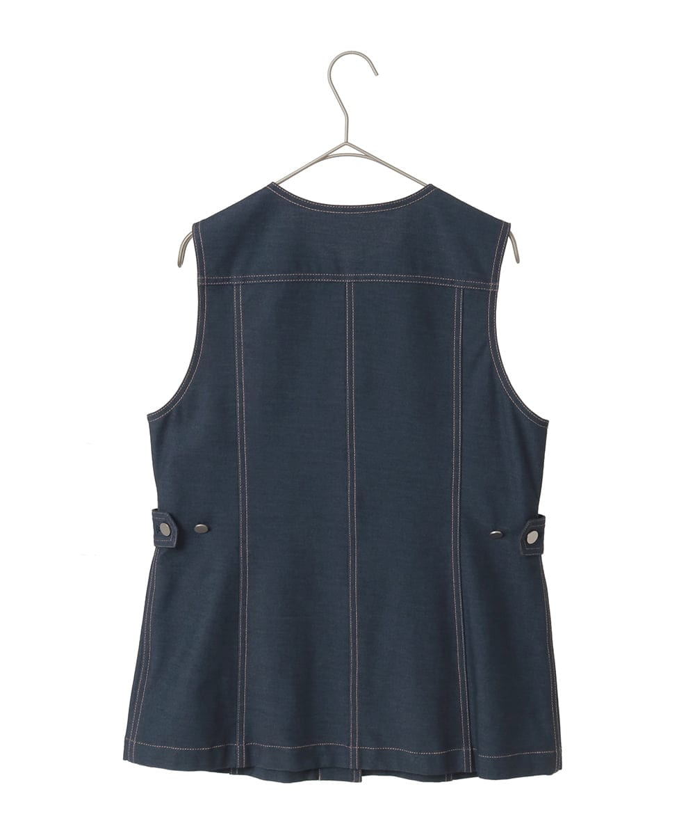 PYJGE08420 CHRISTIAN AUJARD(小さいサイズ)(メゾン ドゥ サンク) [セットアップ対応]ジャージーデニムジレ ネイビー