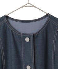 PYJGE08420 CHRISTIAN AUJARD(小さいサイズ)(メゾン ドゥ サンク) [セットアップ対応]ジャージーデニムジレ ネイビー