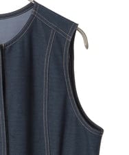 PYJGE08420 CHRISTIAN AUJARD(小さいサイズ)(メゾン ドゥ サンク) [セットアップ対応]ジャージーデニムジレ ネイビー