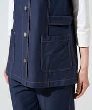 PYJGE08420 CHRISTIAN AUJARD(小さいサイズ)(メゾン ドゥ サンク) [セットアップ対応]ジャージーデニムジレ ネイビー