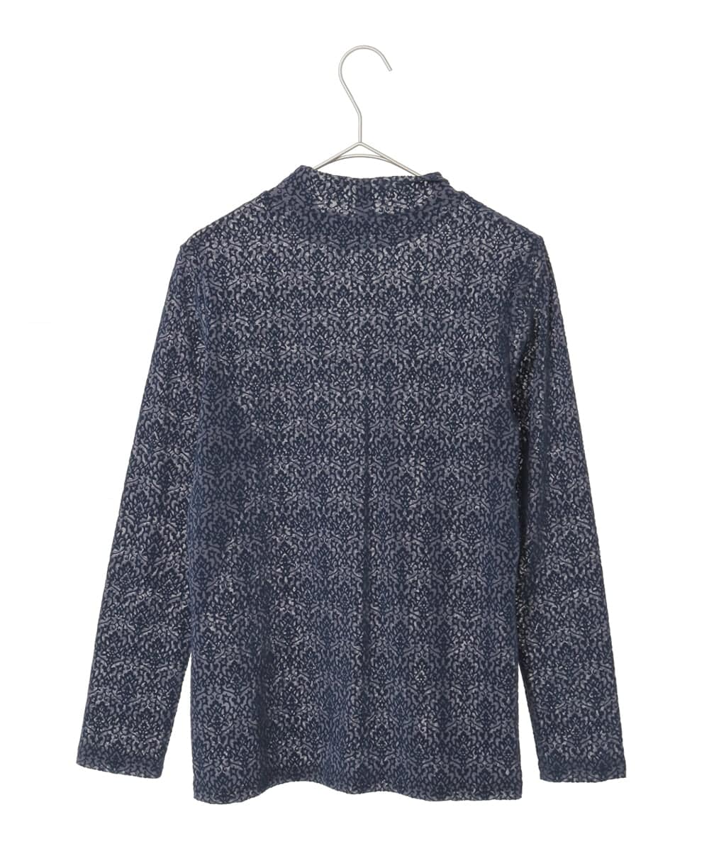 PYKAE07290 CHRISTIAN AUJARD(小さいサイズ)(メゾン ドゥ サンク) フロッキープリントカットソー ネイビー