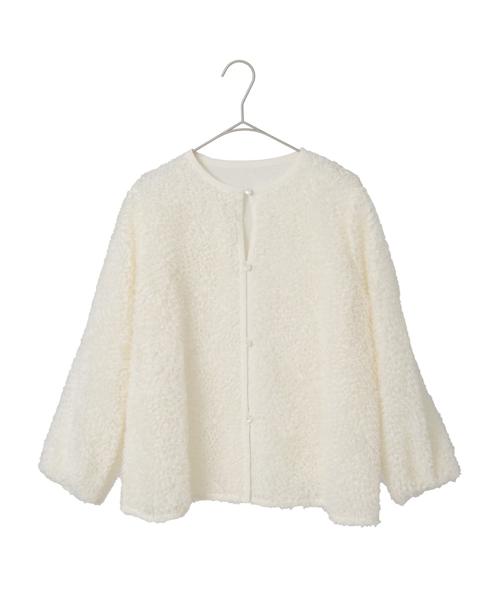 PYKAE11330 CHRISTIAN AUJARD(小さいサイズ)(メゾン ドゥ サンク) チュール刺繍羽織 アイボリー