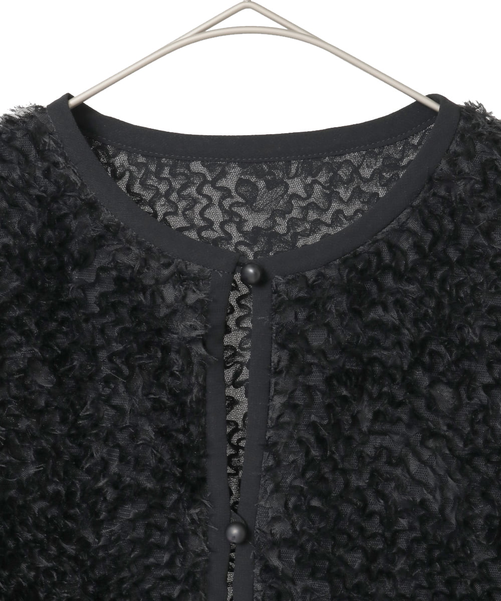 PYKAE11330 CHRISTIAN AUJARD(小さいサイズ)(メゾン ドゥ サンク) チュール刺繍羽織 アイボリー