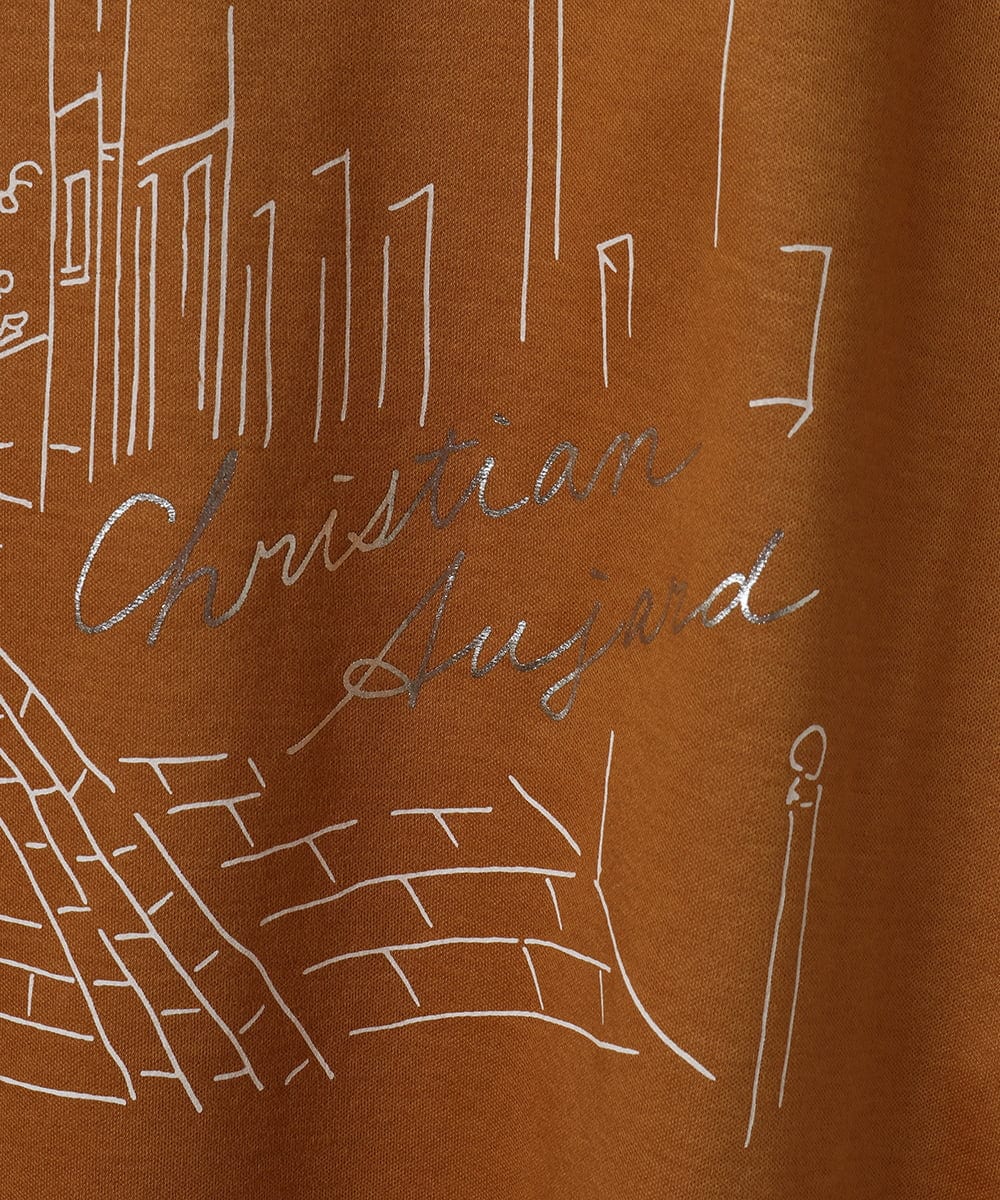 PYKGA47200 CHRISTIAN AUJARD(小さいサイズ)(メゾン ドゥ サンク) PARIS風景プリントTシャツ グリーン