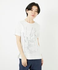 PYKGA47200 CHRISTIAN AUJARD(小さいサイズ)(メゾン ドゥ サンク) PARIS風景プリントTシャツ ホワイト
