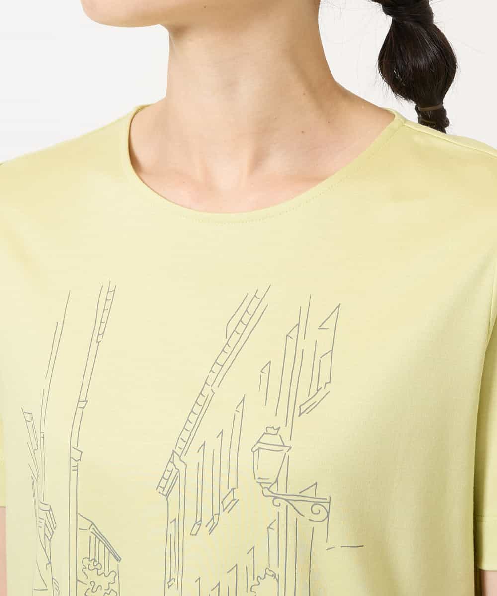PYKGA47200 CHRISTIAN AUJARD(小さいサイズ)(メゾン ドゥ サンク) PARIS風景プリントTシャツ グリーン