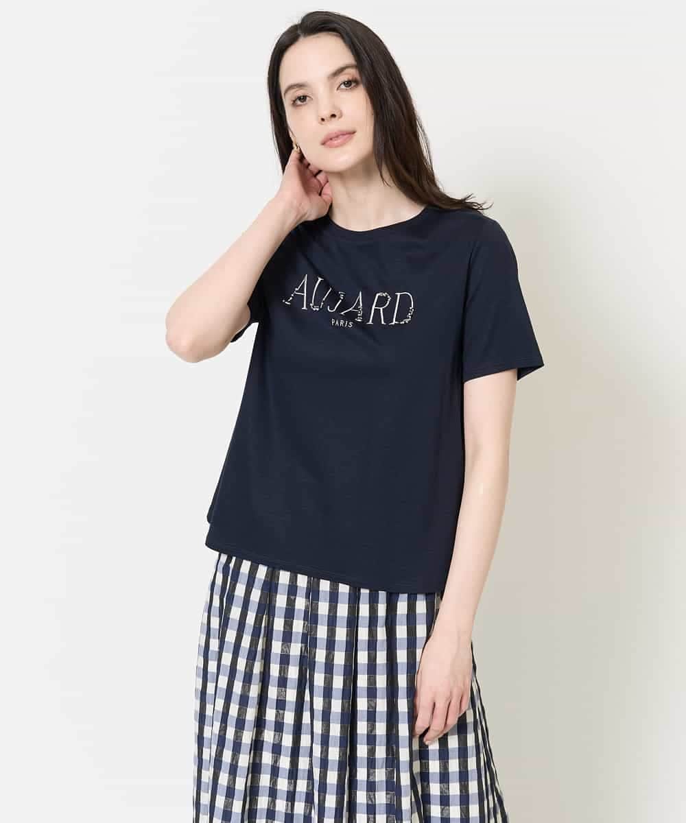 PYKGC61200 CHRISTIAN AUJARD(小さいサイズ)(メゾン ドゥ サンク) ロゴモチーフTシャツ ネイビー