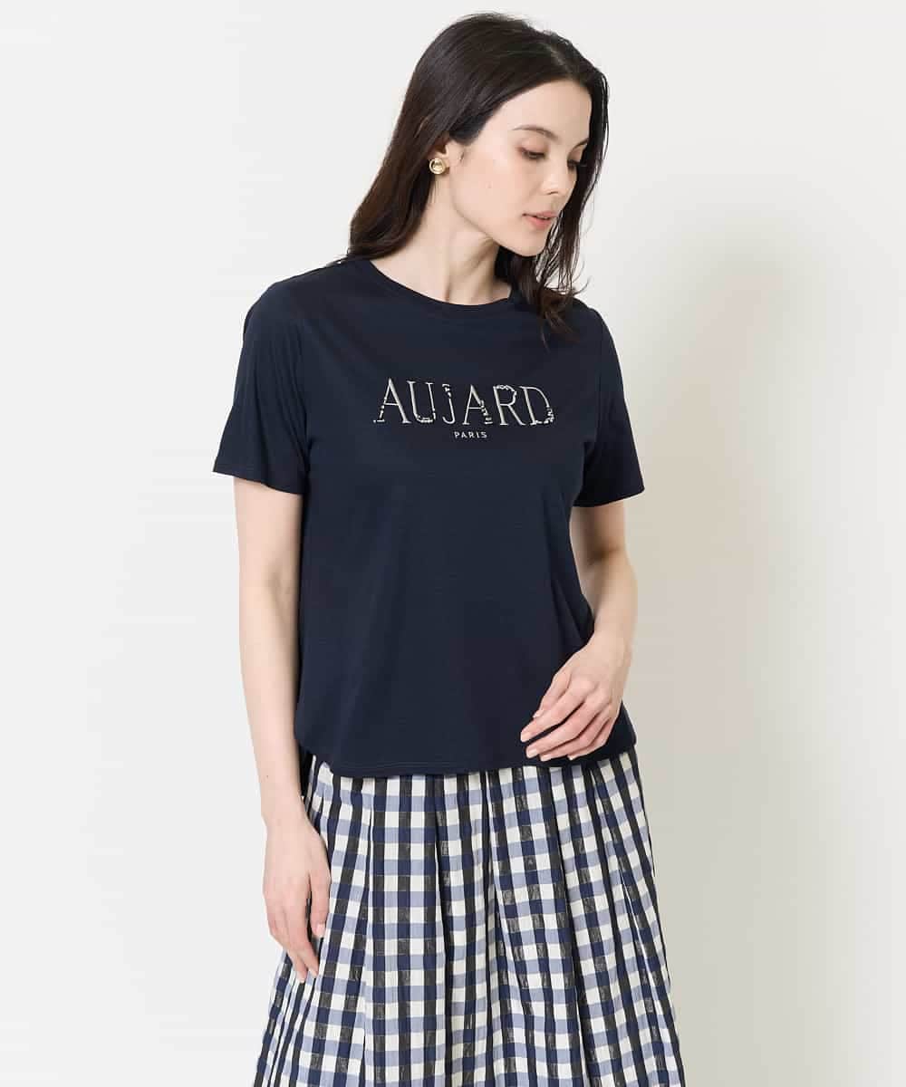 PYKGC61200 CHRISTIAN AUJARD(小さいサイズ)(メゾン ドゥ サンク) ロゴモチーフTシャツ ネイビー
