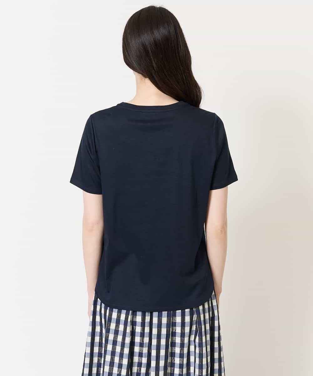 PYKGC61200 CHRISTIAN AUJARD(小さいサイズ)(メゾン ドゥ サンク) ロゴモチーフTシャツ ネイビー
