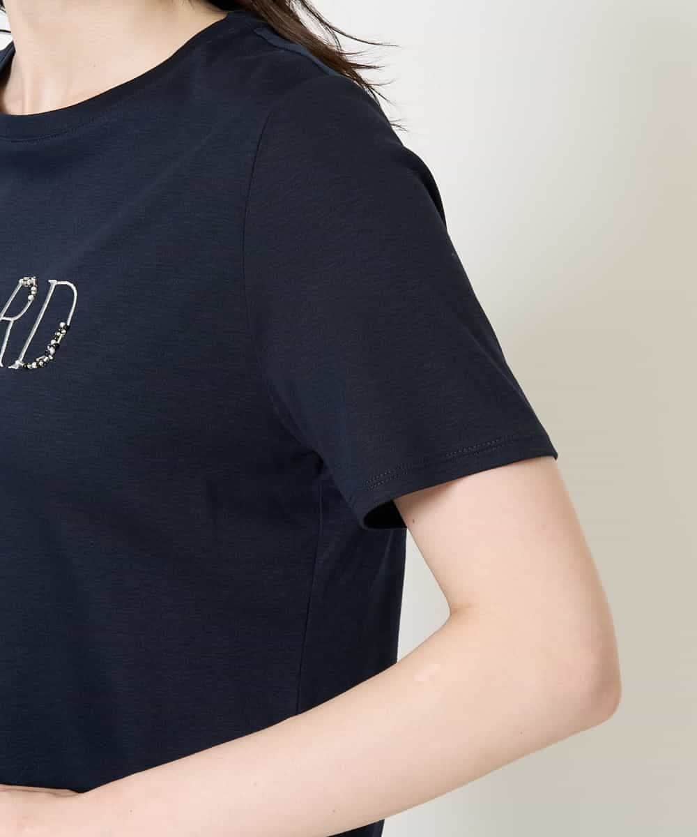 PYKGC61200 CHRISTIAN AUJARD(小さいサイズ)(メゾン ドゥ サンク) ロゴモチーフTシャツ ネイビー