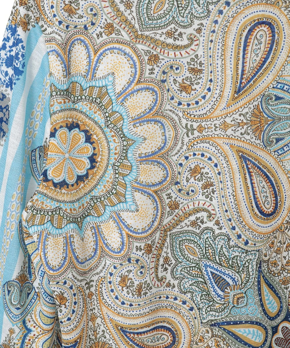 PYKGD26300 CHRISTIAN AUJARD(小さいサイズ)(メゾン ドゥ サンク) マリンブルーペーズリーカットソー ブルー系